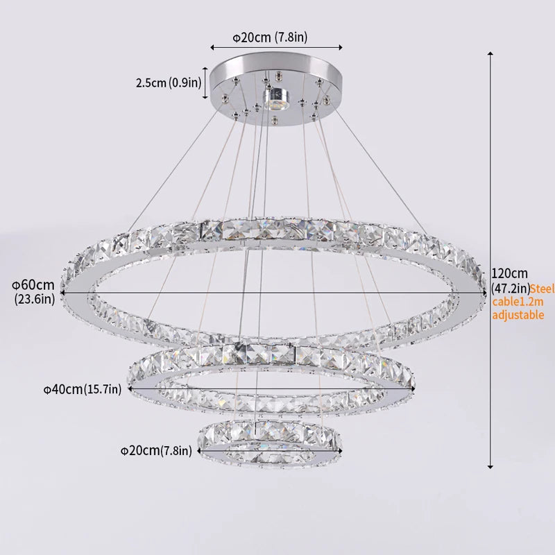 Modern Crystal Ring Chandelier