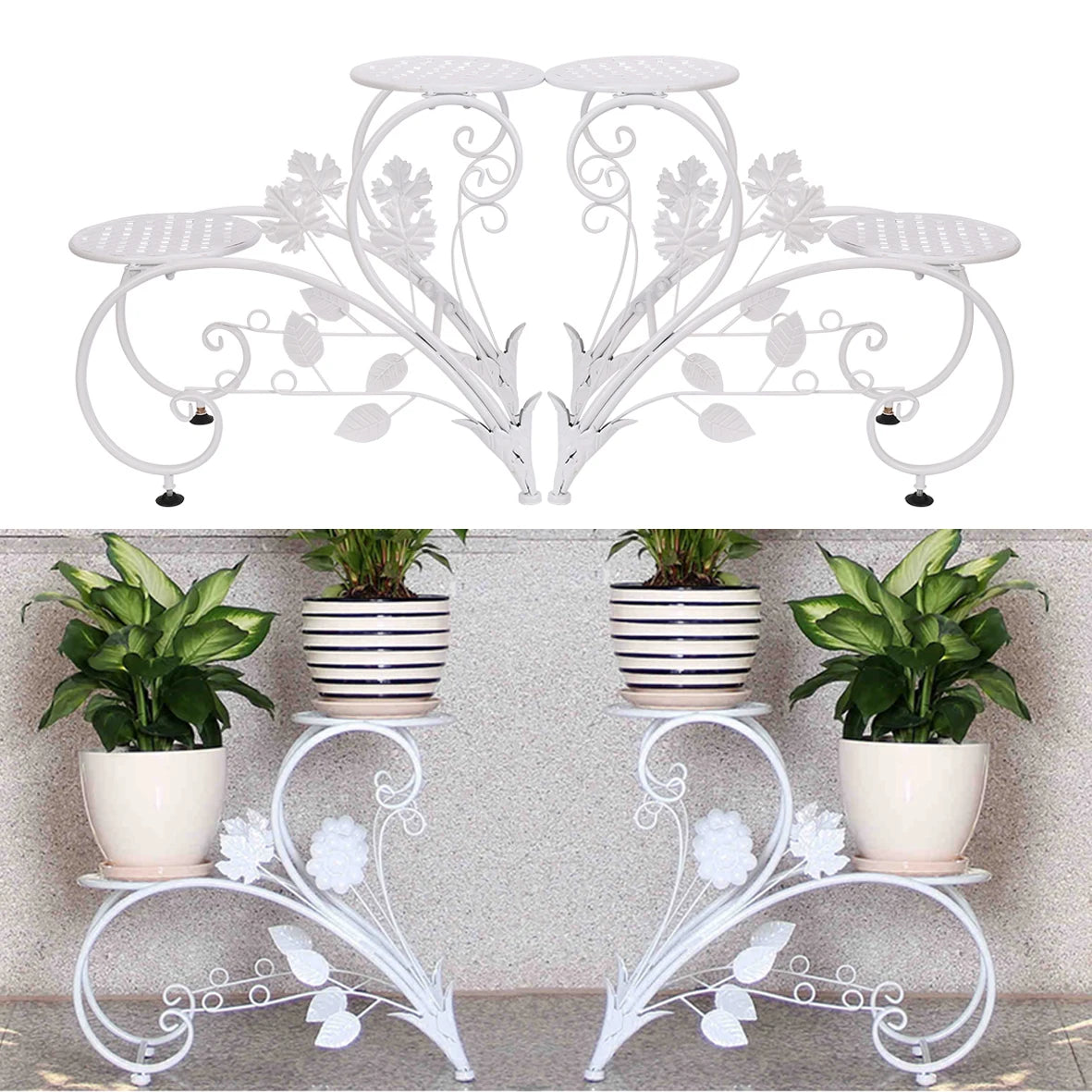 2-Piece Tall Plant Stand Set