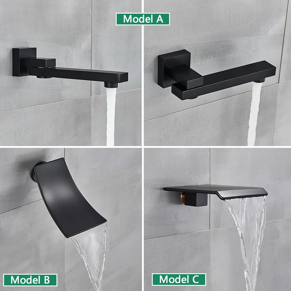 Black Rainfall Shower Faucet System