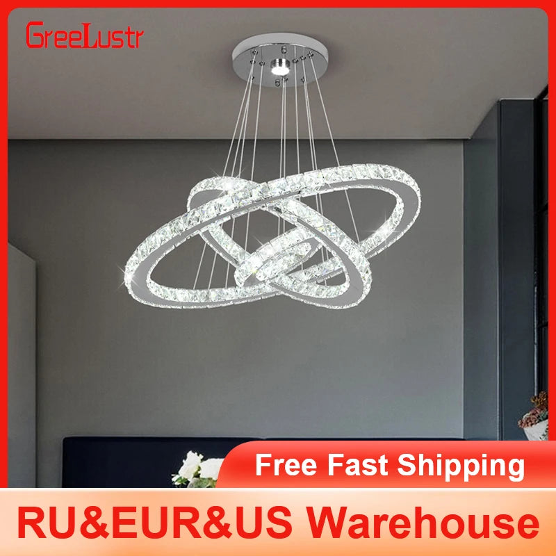 Modern Crystal Ring Chandelier