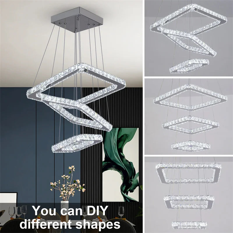 Modern Crystal Ring Chandelier