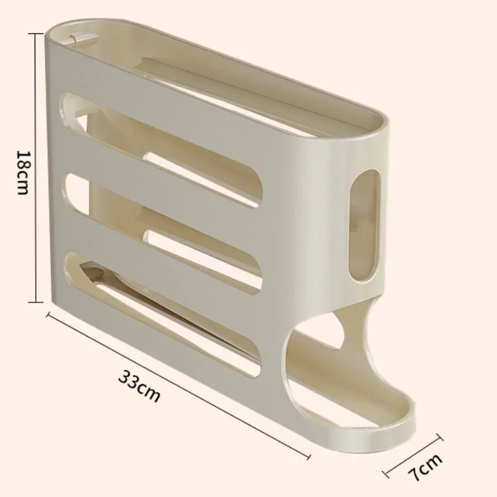 4-Tier Rolling Egg Dispenser Rack