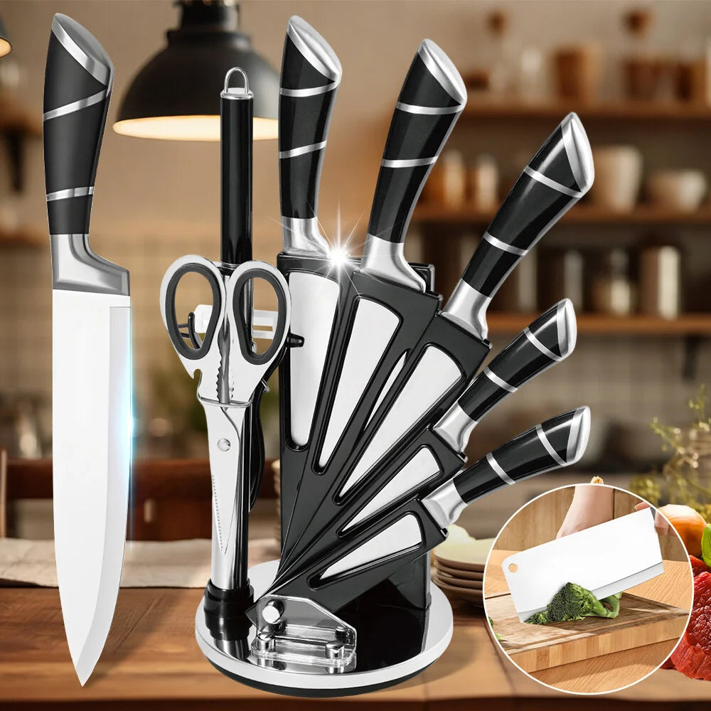 Professional Kitchen Knife Set with Sharpener