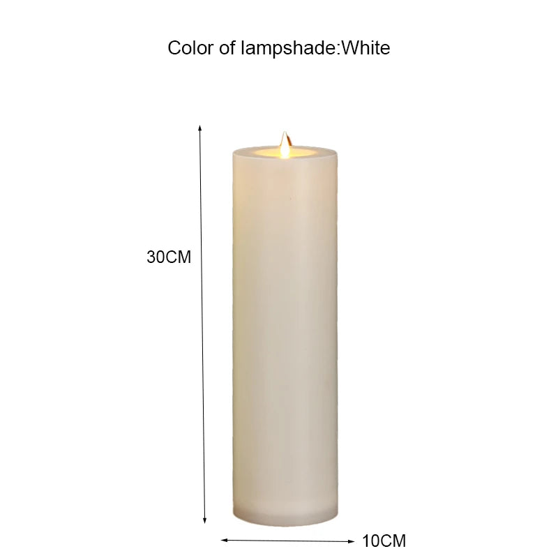 10in, 12in, 14in Flameless Pillar Candle Window Lamp Realistic Moving Flame Wax Waterproof Portable Atmosphere Lamp For Patio Porch