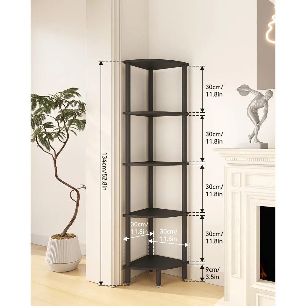 5-Tier Industrial Corner Shelf Stand