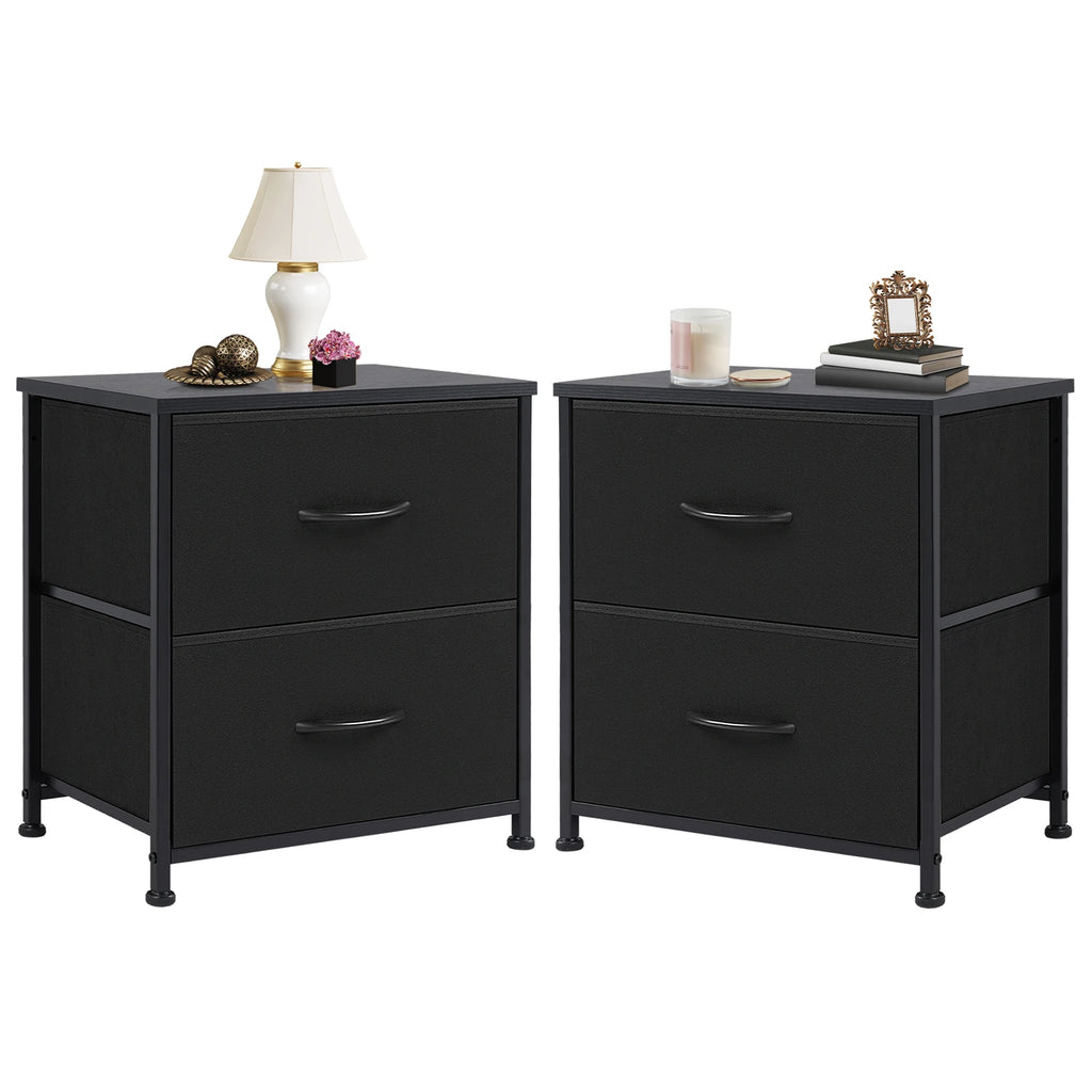 Nightstand with 2 Fabric Drawers