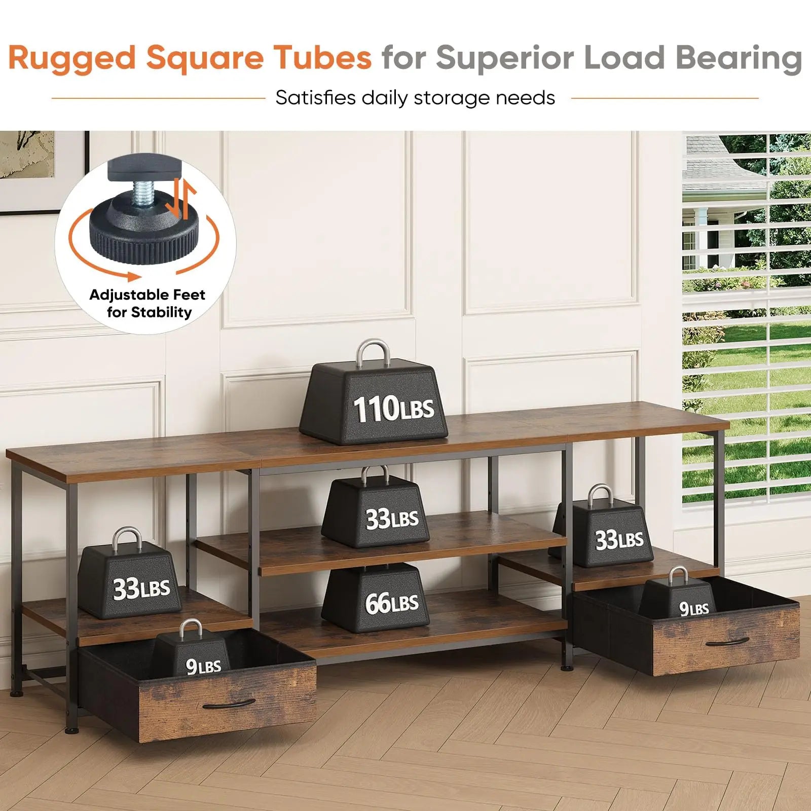 63" Wooden TV Stand for 75" TVs