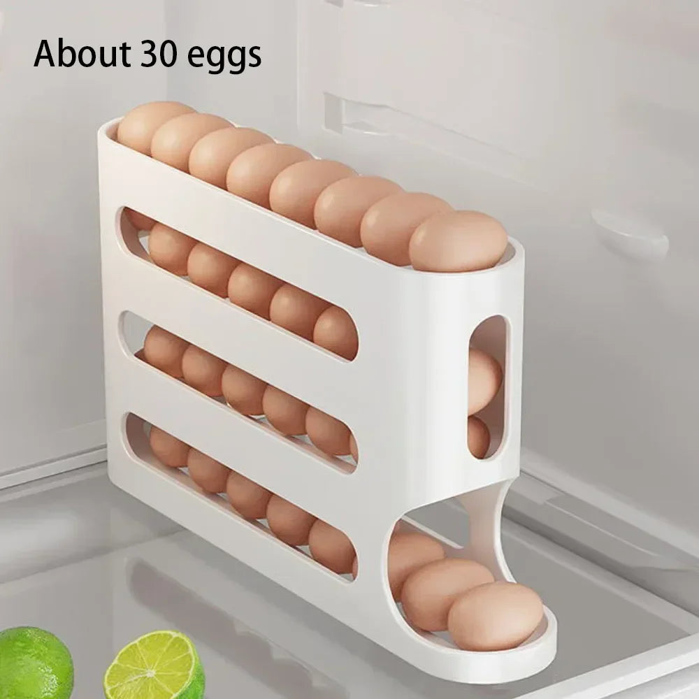 4-Tier Rolling Egg Dispenser Rack