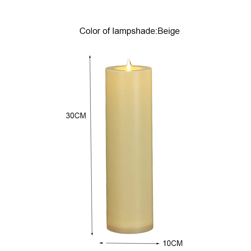 10in, 12in, 14in Flameless Pillar Candle Window Lamp Realistic Moving Flame Wax Waterproof Portable Atmosphere Lamp For Patio Porch