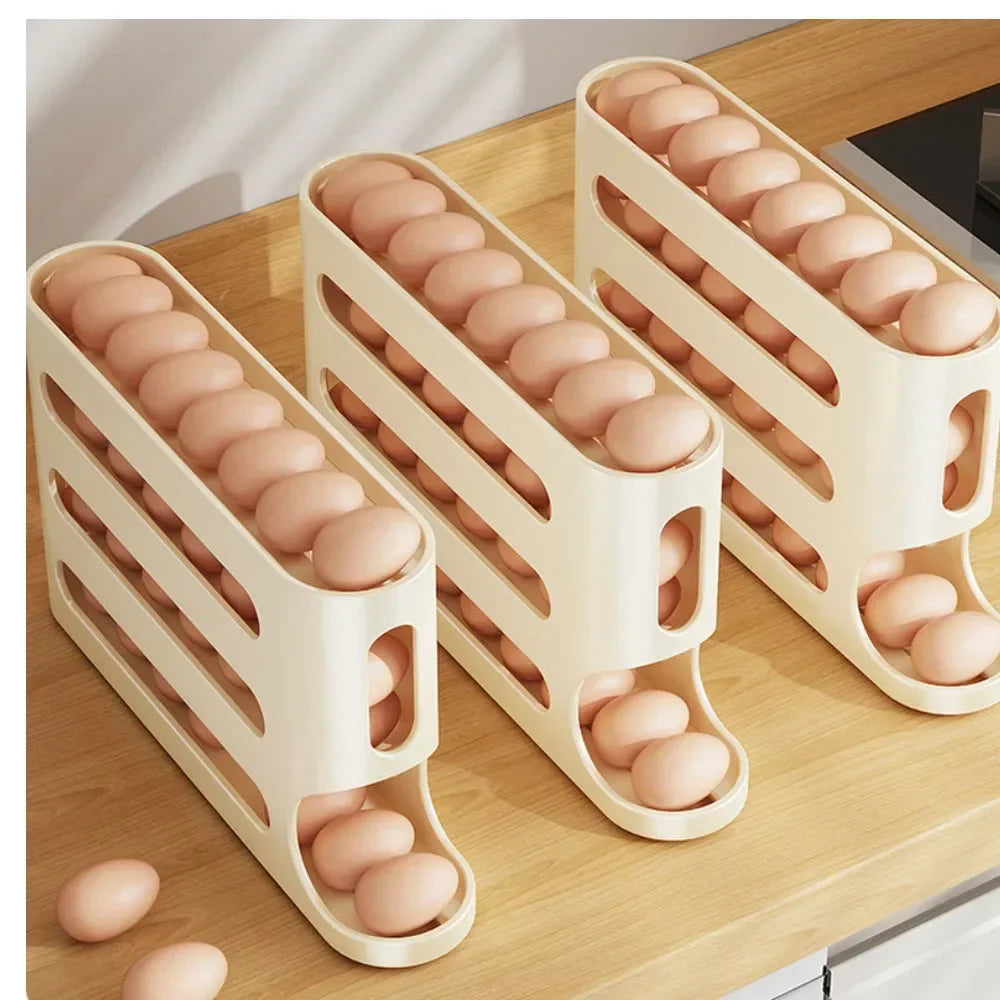 4-Tier Rolling Egg Dispenser Rack