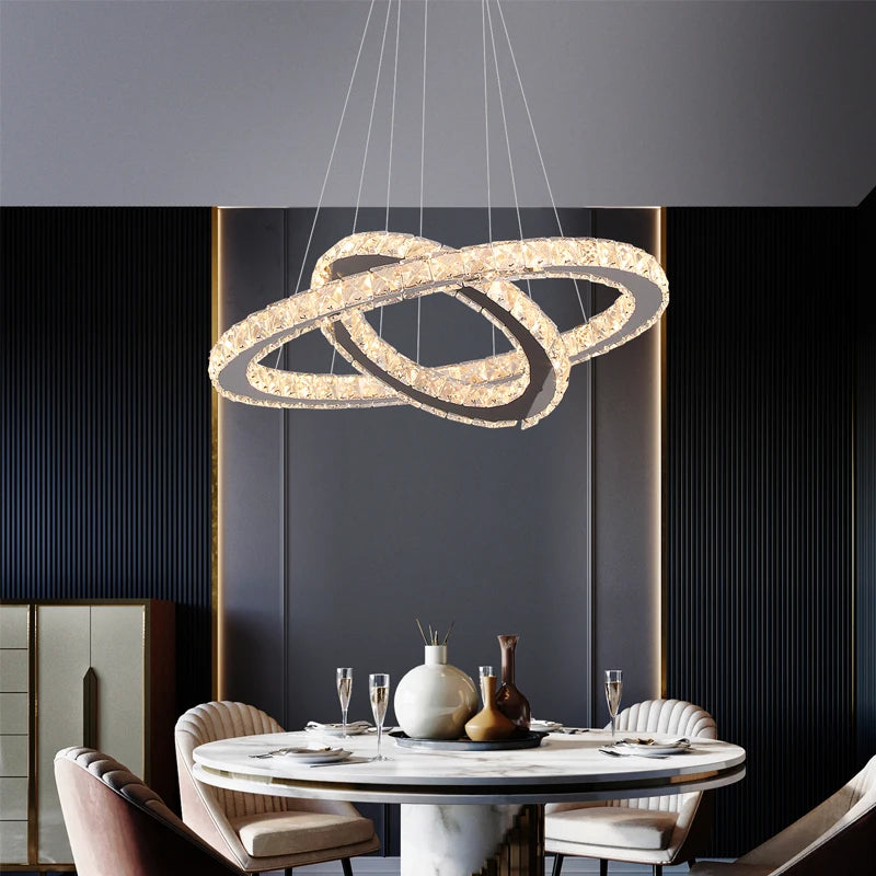 Modern Crystal Ring Chandelier