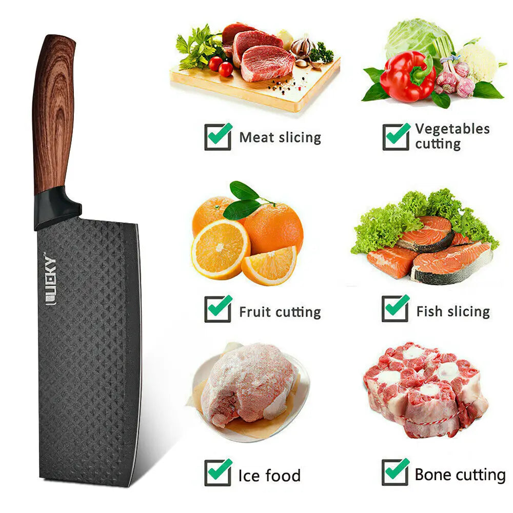 6pcs High Carbon Stainless Steel Knives Handmade Forged Cleaver Chef Butcher Kitchen Knife Wood Handle Chef Knife Cooking Tool