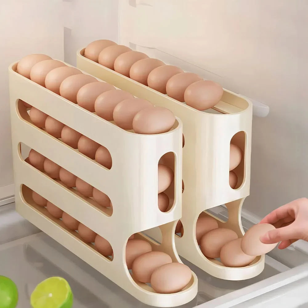 4-Tier Rolling Egg Dispenser Rack