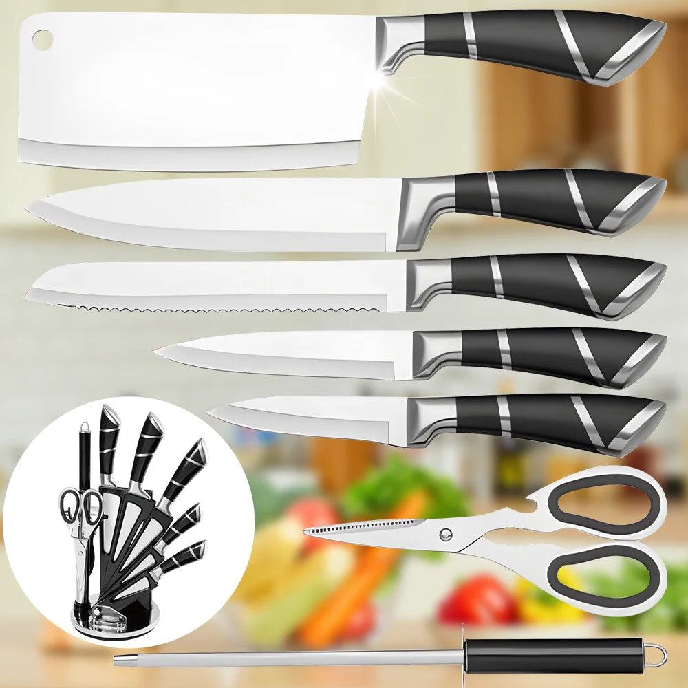 Professional Kitchen Knife Set with Sharpener