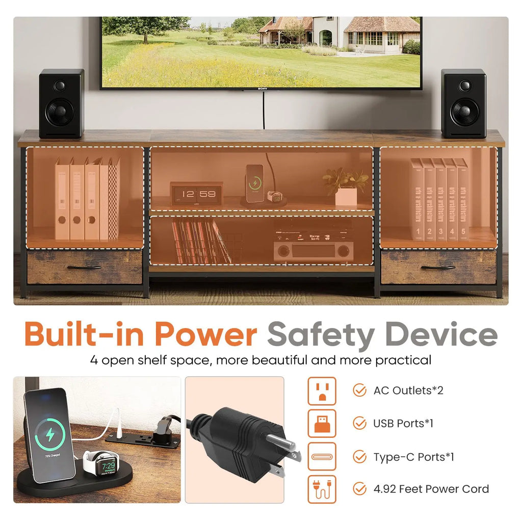 63" Wooden TV Stand for 75" TVs
