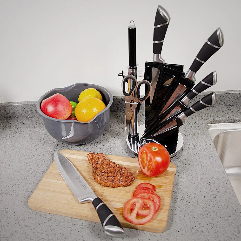 Professional Kitchen Knife Set with Sharpener