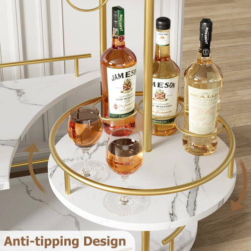 3-Tier Bar Cart with Wine Rack