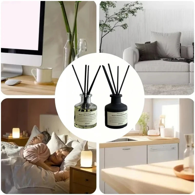 50ml Fireless Aromatherapy Set Freesia Jasmine Fragrance Oil With Reed Diffuser Office Home Decoration Air Freshener Fragrance