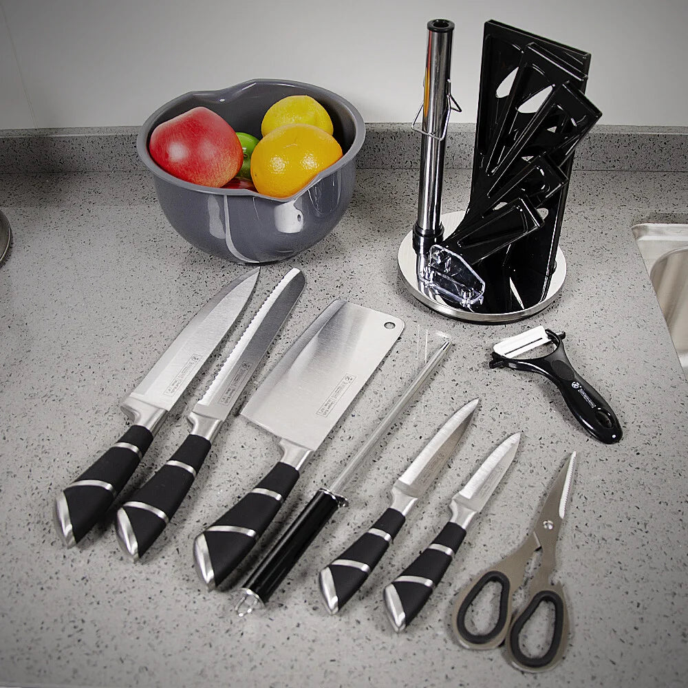 Professional Kitchen Knife Set with Sharpener