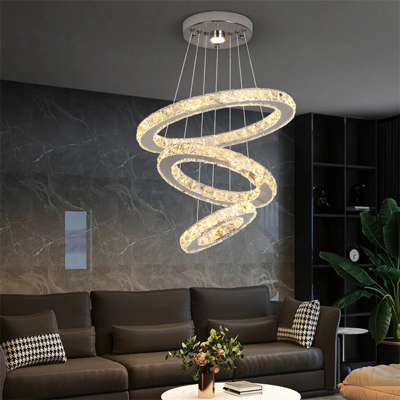 Modern Crystal Ring Chandelier