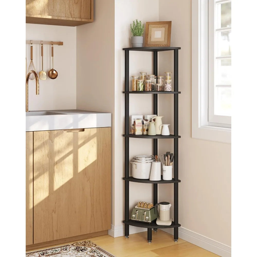 5-Tier Industrial Corner Shelf Stand
