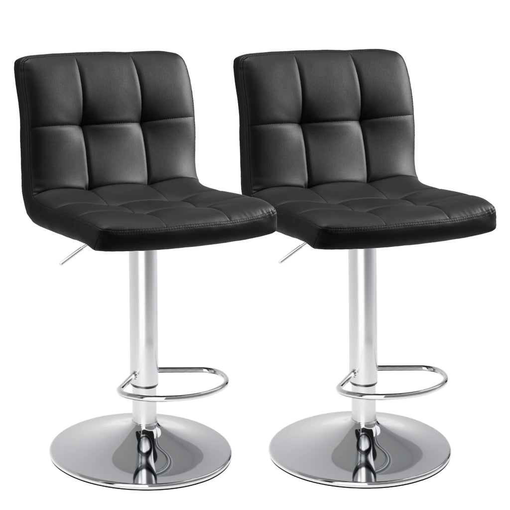 Adjustable Leather Bar Stools Set of 2