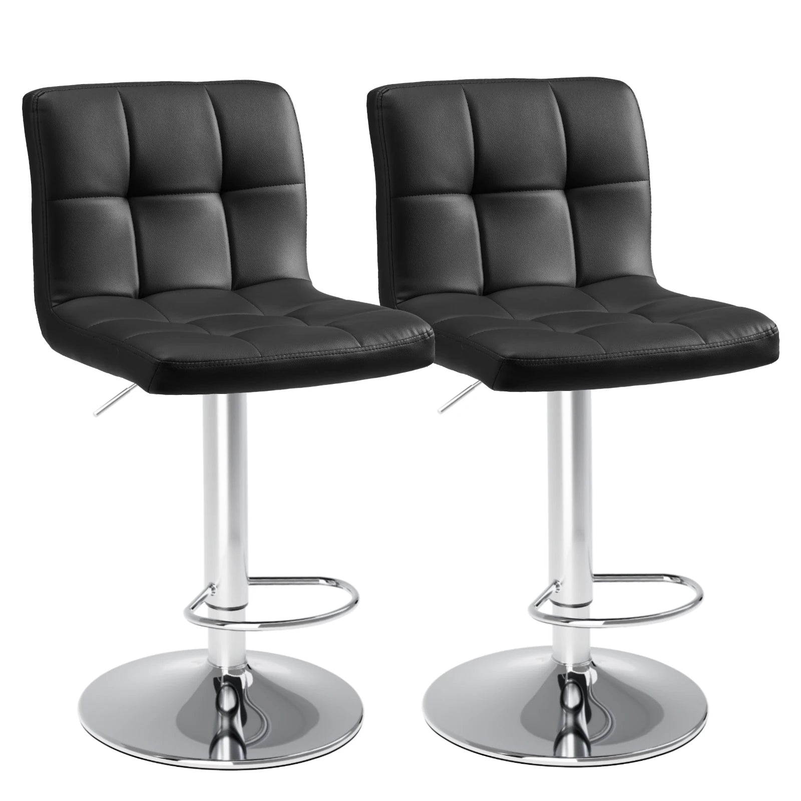 Adjustable Leather Bar Stools Set of 2