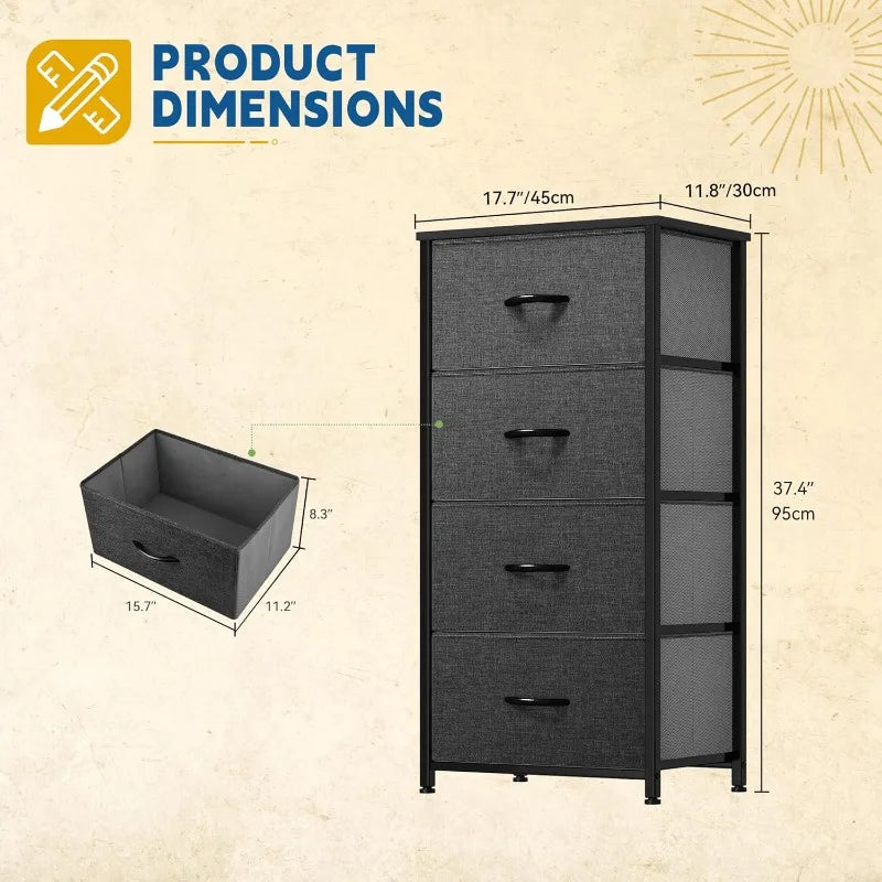 4-Drawer Fabric Storage Tower