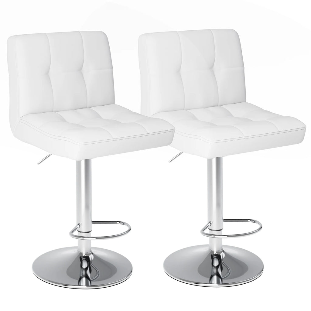 Adjustable Leather Bar Stools Set of 2